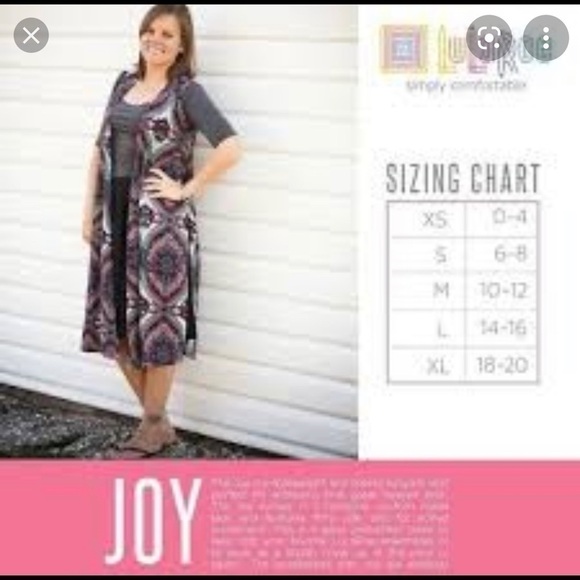 LULAROE sleeveless  Blue and red Joy Vest/kimono - Picture 12 of 13